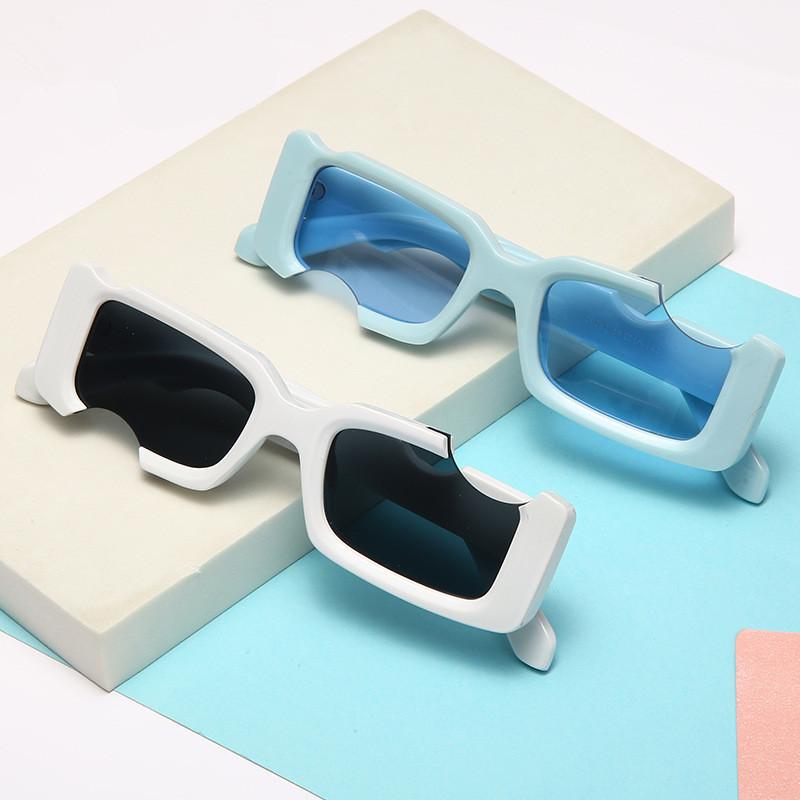 

Sunglasses Fashion Rectangle Women Men Brand Designer Distinctive Incomplete Style Gradient Lens PC Frame UV400