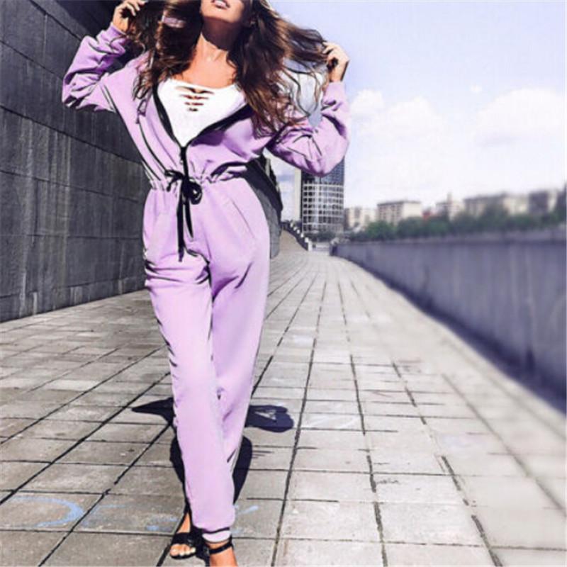 

Women' Jumpsuits & Rompers Est Fashion Women Sexy Jumpsuit Long Sleeve High Waist Hoodies Street Wear Drawrsing Romper TrousersWomen, As photo show