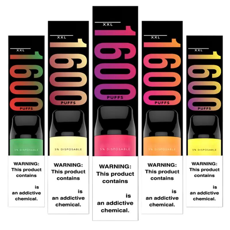 

Puff XXL Disposable Vapes Pen Electronic Cigarette 1600 Puffs Vape Device 850mah 6.5ml Pod 40 Colors European customs declaration excluding tax normal delivery