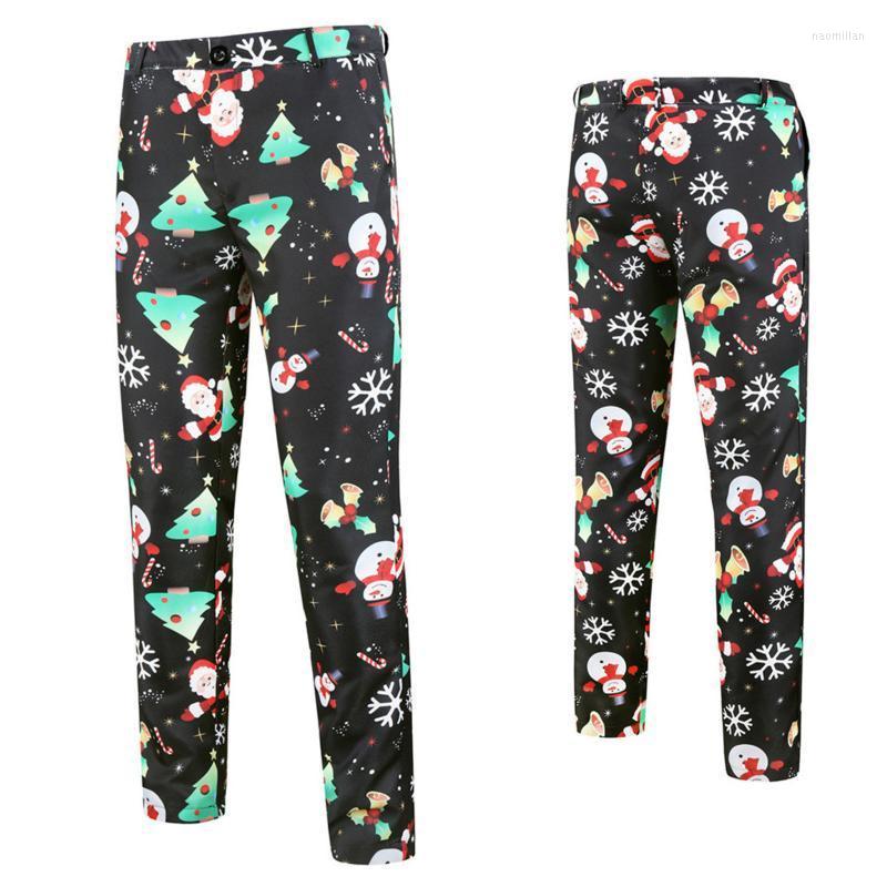 

Men's Pants Chinos Men Stretch Trousers Printed Suit Christmas Fashion Men's Casual PantsMen's Naom22, Black