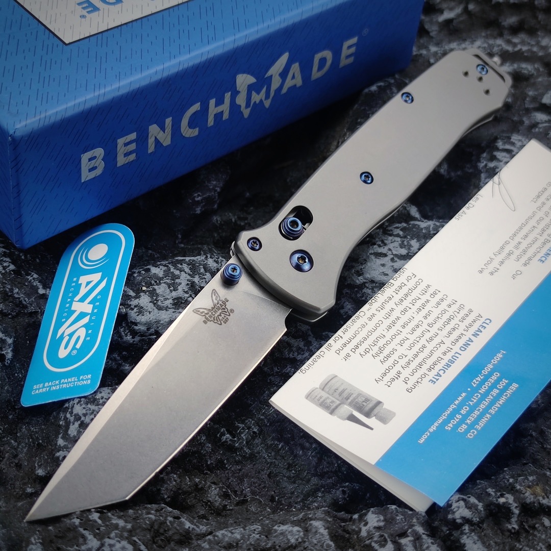 

Benchmade 537 Bugout AXIS Folding Knife 3.4" S30V Satin Plain Blade TC4 Titanium Alloy Handles Pocket Knives Rescue Utility EDC BM537 537GY Tools