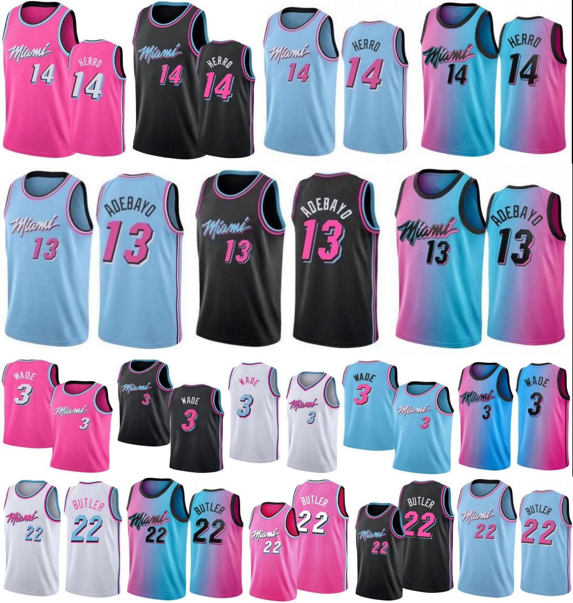 

Miamis Heats Basketball Jersey 7 13 Jimmy Butler Dwayne Dwyane Wade Tyler Herro 2021 2022 New 22 3 14 Bam Adebayo Black, As