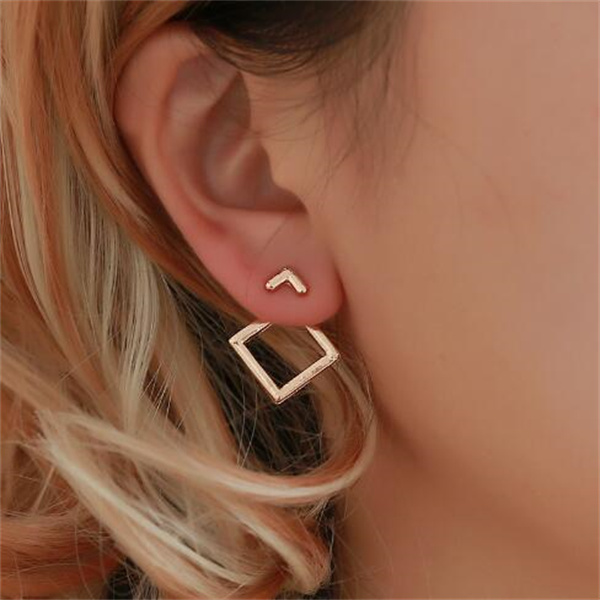 

Hot Trendy Cute Nickel Free Earrings Square Stud Earrings For Women Brincos Statement Earrings GC1006