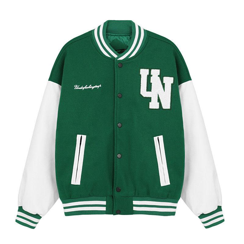 

Men's Jackets Spring Streetwear Hip-hop Vintage Varsity Jacket Men Letter Embroidery Green Bomber Baseball Women Y2k Clothes Coats