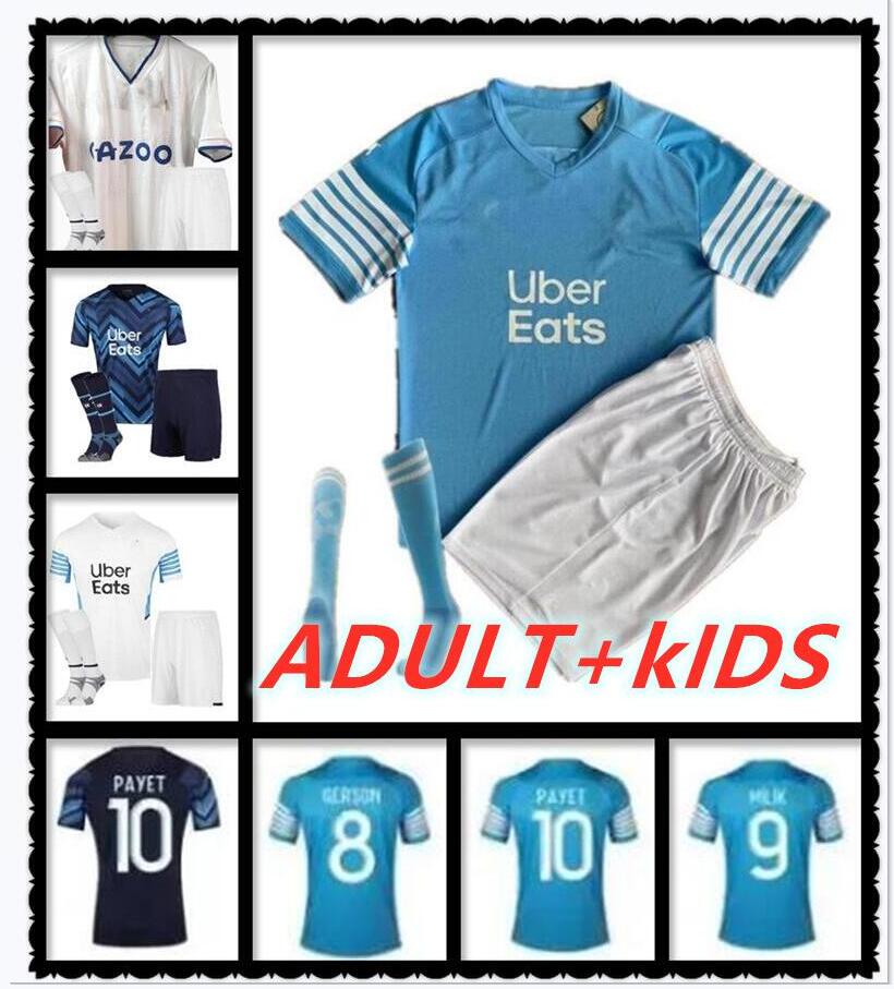 

adult kids kit 21 22 23GUENDOUZI THAUVIN PAYET ALVARO Mandanda soccer jerseys 2022 OM MILIK maillot Shirt BENEDETTO SANSON L.GUSTAVO KAMARA Football Uniforms