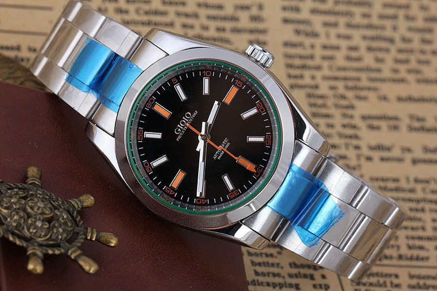 

automatic mechanical watch men's black white