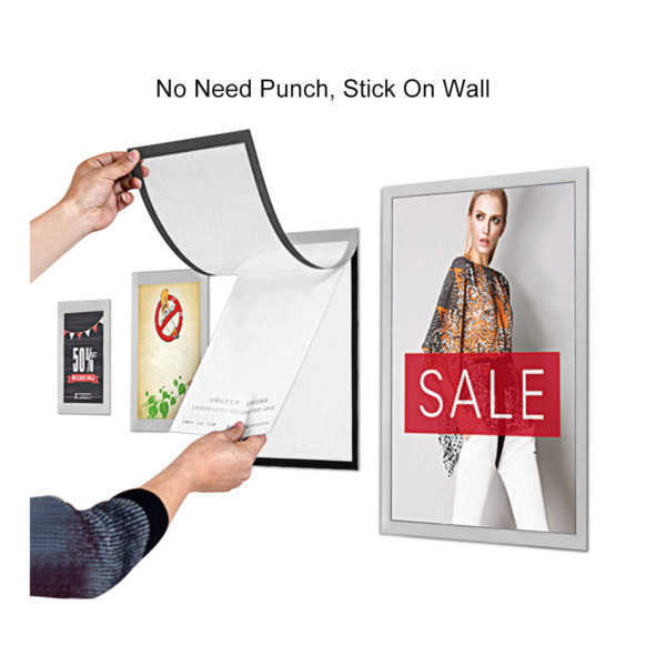 A6 Size Small PVC Magnetic Sign Label Frame Wall Mounted Adhesive Picture Poster Holder Document Sleeve Info Paper Display Price Tag Frame-image-671147796