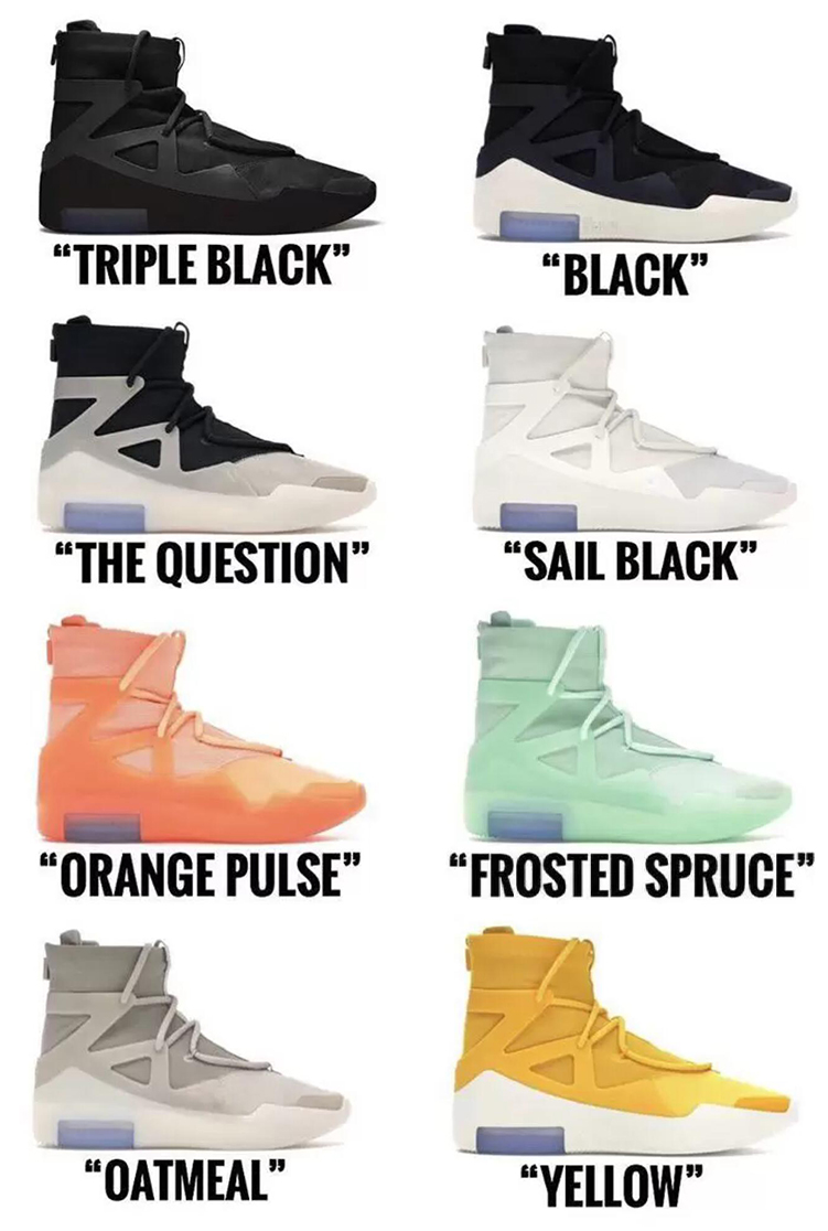 

Authentic Fear Shoes 1 Boots Triple Black Oatmeal Of God The Atmosphere Yellow Light Bone Sail Orange Men Outdoor Sneakers Trainers With Original box FOG