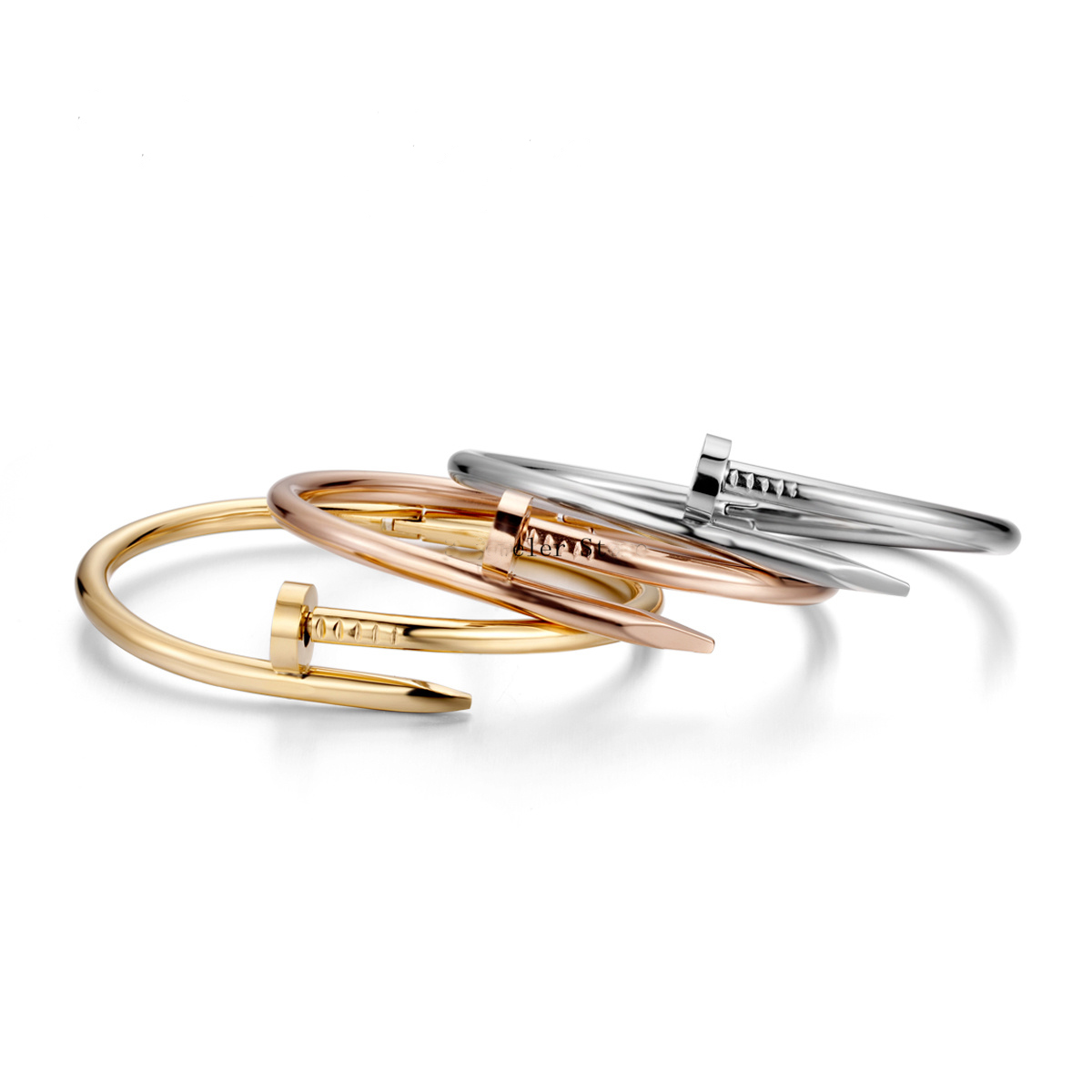 

Classic bangles Gold Silver Nail Bracelet Titanium Steel Cuff bangle nlay Diamond Bracelets Womens Mens Love Jewelry B3