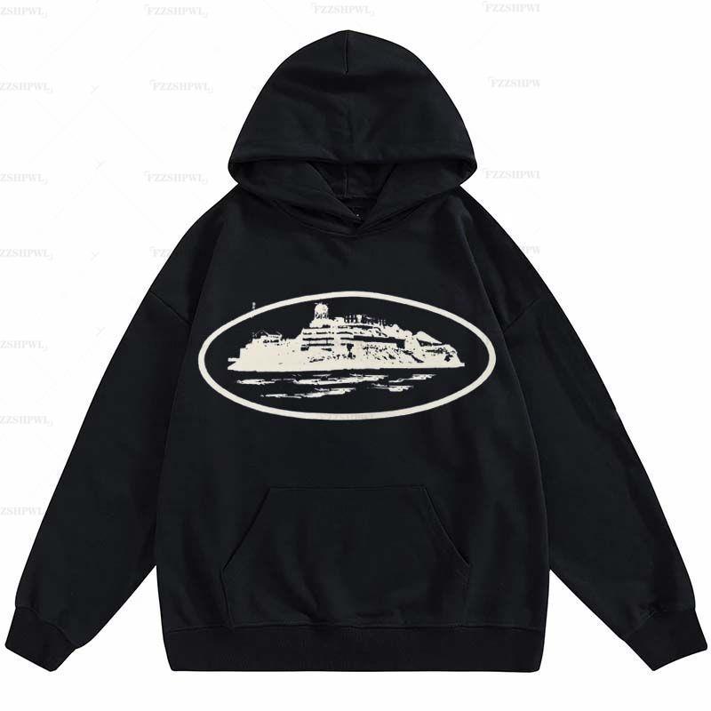 

Men' Hoodies & Sweatshirts Oversized Men Hoodie Harajuku Cruise Print Hip Hop High Street Long Sleeve Sweatshirt Vintage Punk Unisex Top Y2, Black