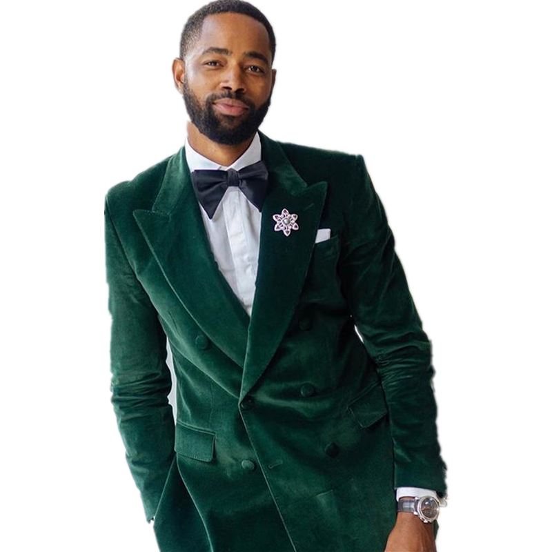 

Classic Velveteen Wedding Tuxedos Double-Breasted Mens Suit Two Pieces Formal Business Mens Jacket Blazer Groom Tuxedo Coat Pants 01219, Same as image
