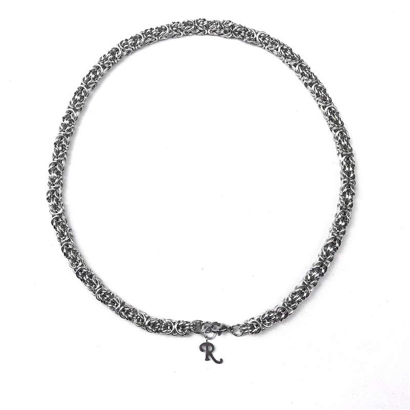 

RAF Handmade Chain R Letter Silver Titanium Steel Necklace Bracelet Tide Brand Men And Women Fashion Hip-Hop All-Match Jewelry