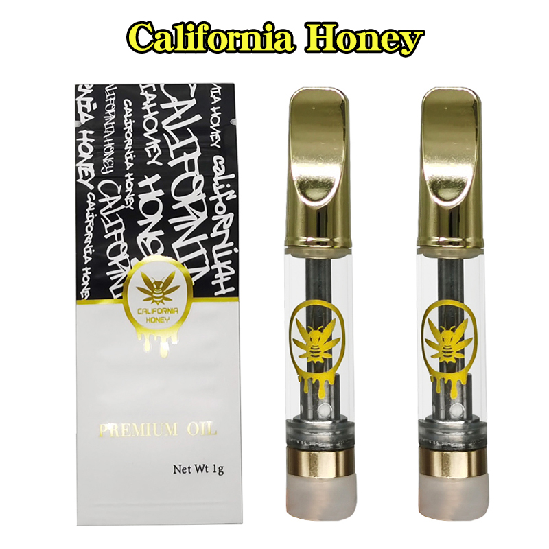 

High Quality California Honey 510 Thread Vape Cartridges Atomizer Pen E Cig Copper Tip 0.8ml 1.0ml Ceramic Carts with 12 Different Colors Packaging Bags