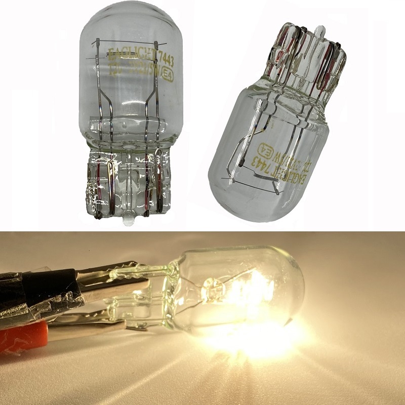 

New 2pcs car T20 7443 LED 7440 halogen lamp 12v w21/5w warm white brake bulbs Tail Light Stop Light Rear Turn Signal DRL 12v