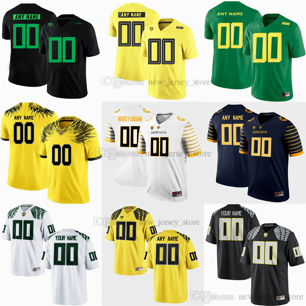 

Custom Oregon Ducks College Football Wear Jersey Any Name Number Stitched NCAA 8 Marcus Mariota 21 Lamichael James 6 Deanthony Thomas 10 Justin Herbert Royce Freeman, Men