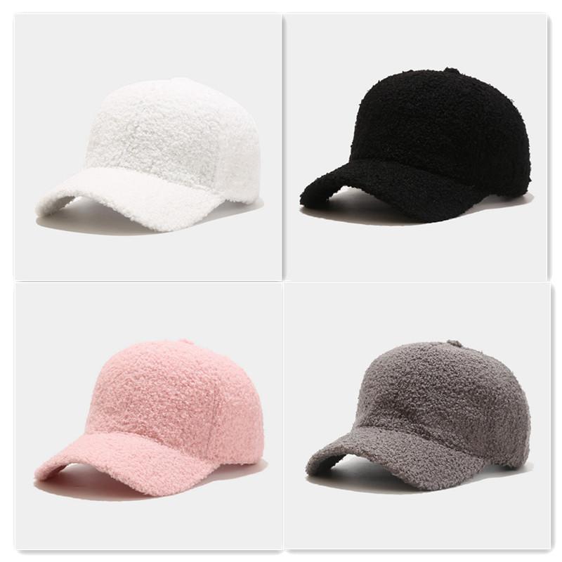 

Berets Fashion Wool Baseball Cap Thicken Warm Pure Color Casquette Hat Men Women Hats Winter Caps For Visor Adult 2022, White