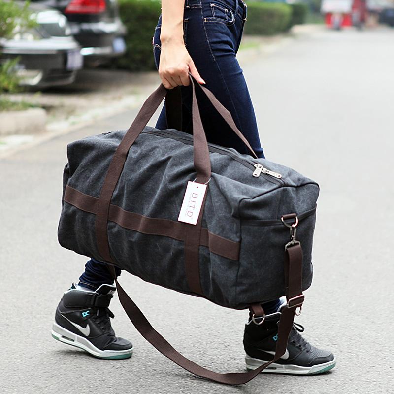 

Duffel Bags Wearproof Canvas Men Travel Bag Large Capacity Women Hand Luggage Duffle Weekend Reistas Shoulder Crossbody BagDuffel, Dark grey