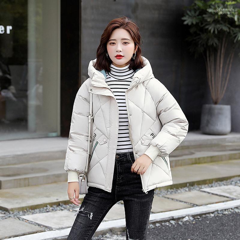 

Women' Down & Parkas Ladies Letter Print Short Hooded Parka Fashion Winter Jacket Women Solid Casual Warm Coat Female Guin22, Beige
