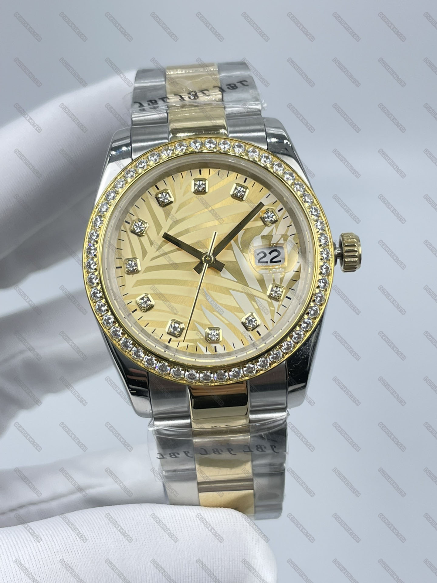 

Men's Mechanical Wristwatches With Palm Leaf Drill Face Business Watches