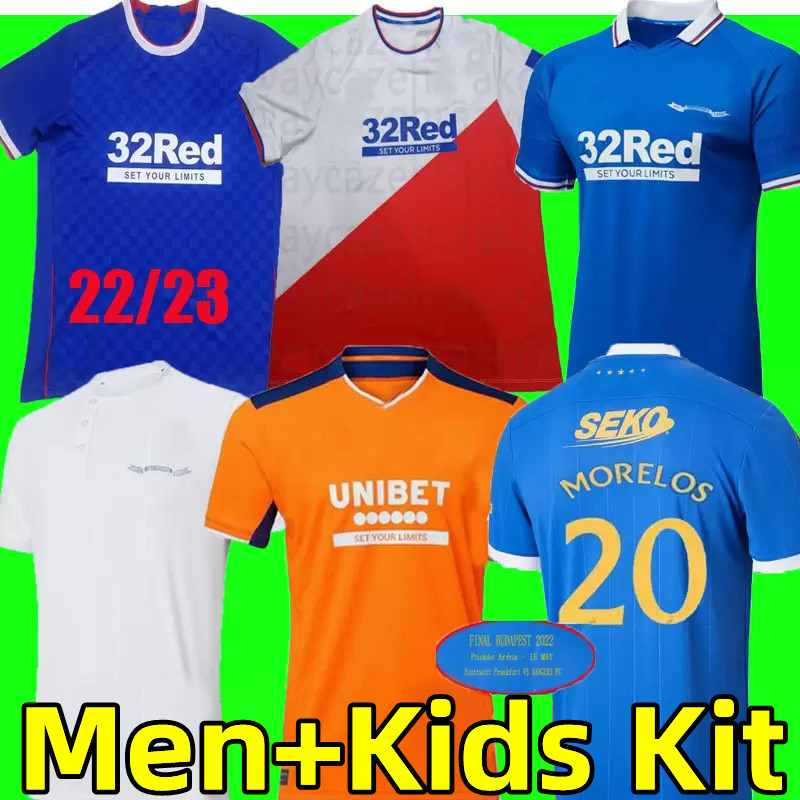 

21 22 23 Rangers fc third Soccer Jerseys cup league final MORELOS ROOFE ARIBO TAVERNIER Special 150th RAMSEY Sakala Glasgow HAGI 2022 2023 Football Shirt men kids, 22 23 away patch