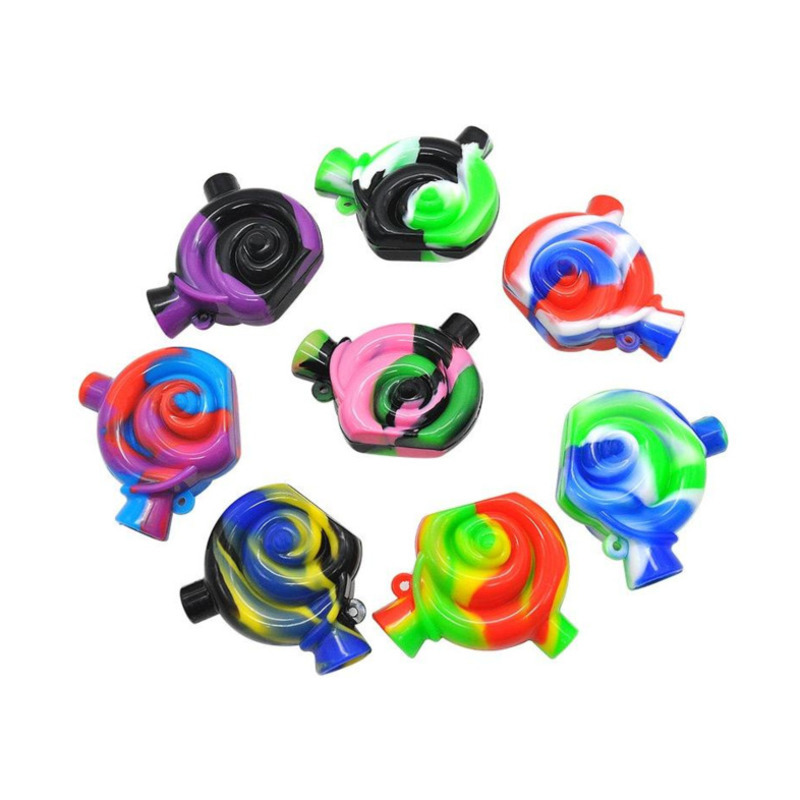 

Creativity Snail Shape silicone pipe hand smoking pipe 2inches Unbreakable Tobacco Hand Pipes glass smoking pipes for Retail or Wholesale
