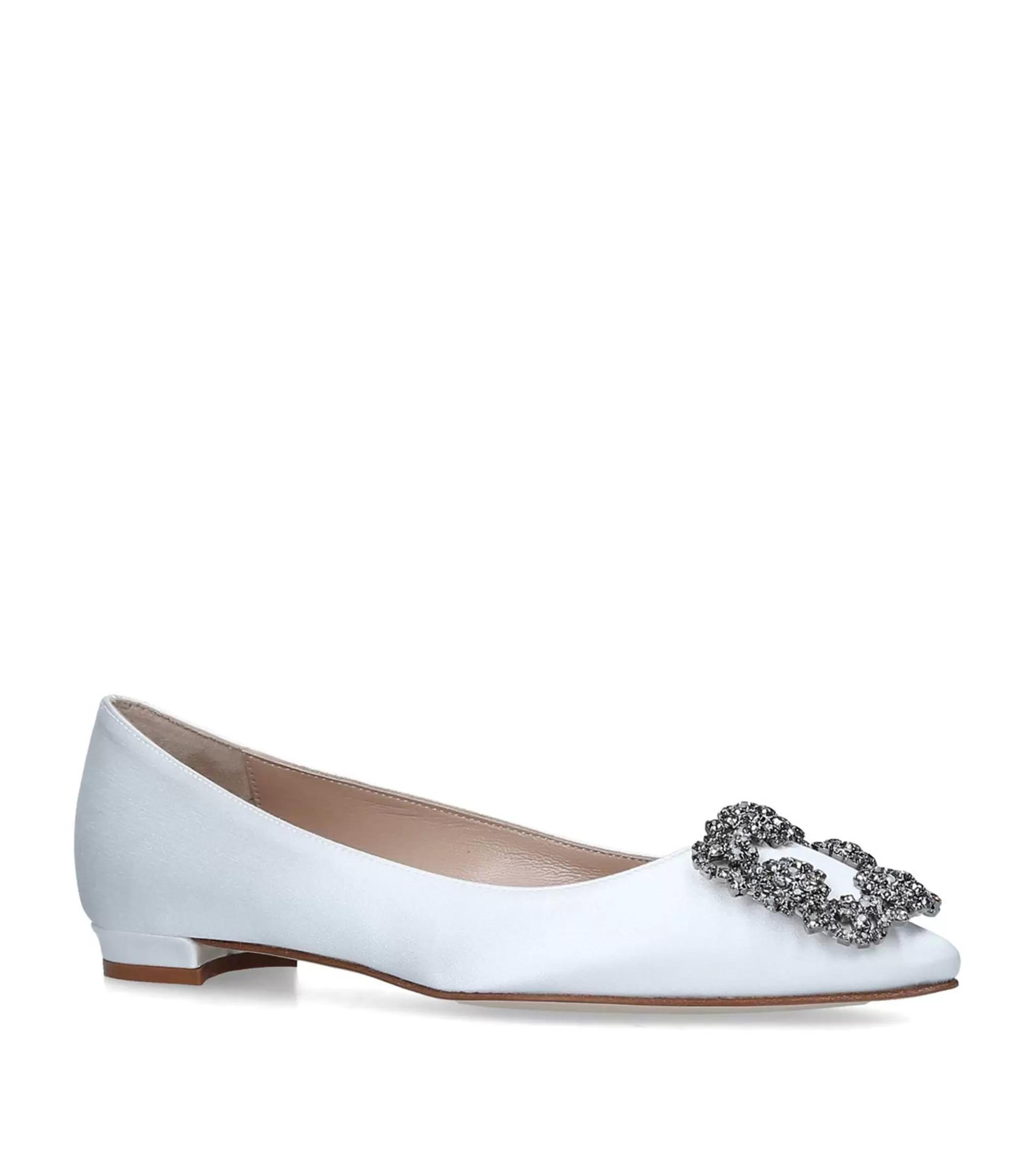 Marques de mode élégantes Satin Femmes Sandales Chaussures Square Crystal Jewel Boucle Pompes Bleu Gris Noir Blanc Sandalias avec boîte EU35-43