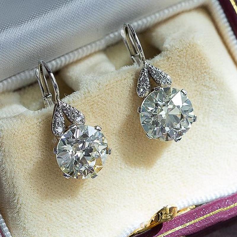 

Dangle & Chandelier Huitan Fresh Style Drop Earrings For Women Brilliant Crystal Cubic Zirconia Romantic Bride Wedding Party Trendy JewelryD