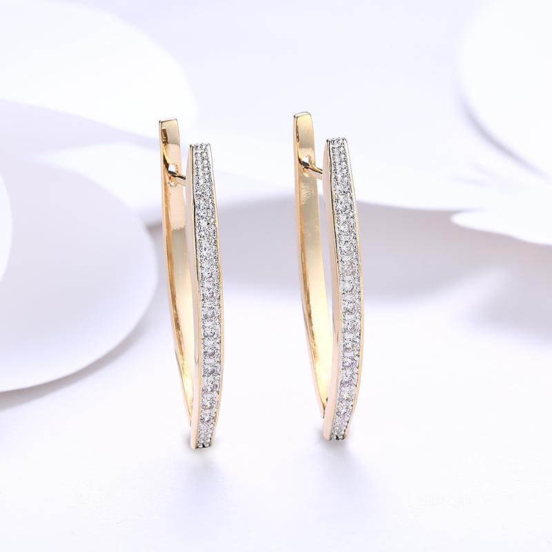 

Dangle & Chandelier 925 Sterling Silver/18K Gold/Rose Gold Geometry Zircon Charm Earrings For Women Jewelry Fashion Wedding Party Gift