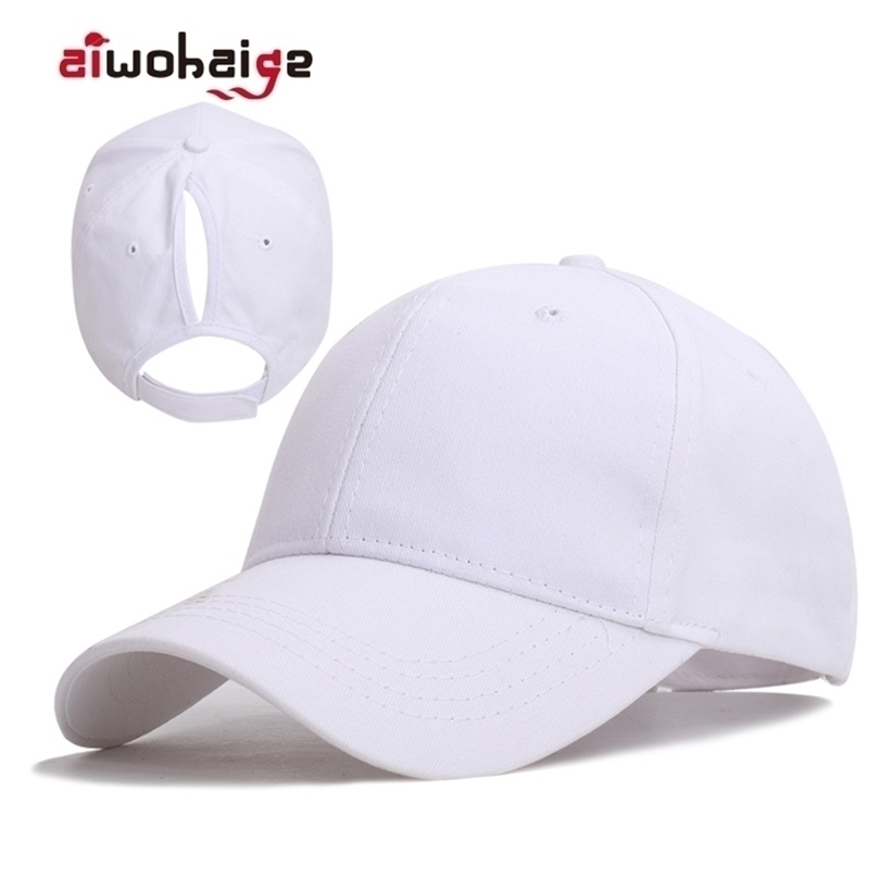 

Solid Color Ladies tail Baseball Cap Spring Summer Autumn Women Casual Hat Female Adjustable Cotton Sport Bone W220811, Pink