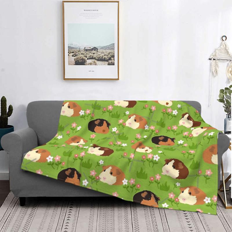 

Blankets Guinea Pig And Flowers - Green Throw Blanket Beach Towel Bedspreads For Double Bed Receiving Stich