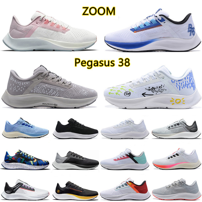 

ZOOM Pegasus 38 Mens Running Shoes Blue Ribbon Royal Ocean Cube Pink Greedy Kelly Anna Grey Triple Black White Photon Dust Men Women Trainers Sports Sneakers, Color#2