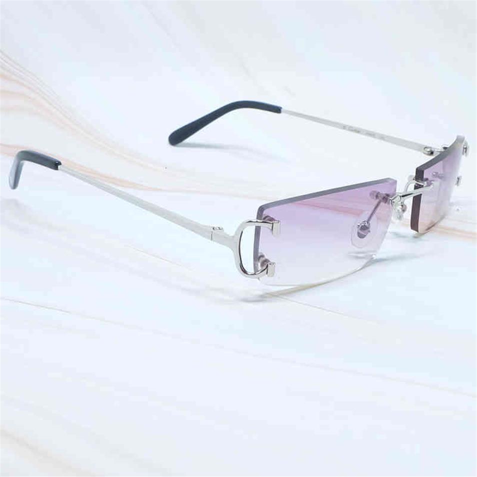 

Vintage Rimless Sunglasses Cariter Small Square Big C Designer Sun Frame Glasses Cool Rapper Frame Glasses Party Eyewear Italian G260Q