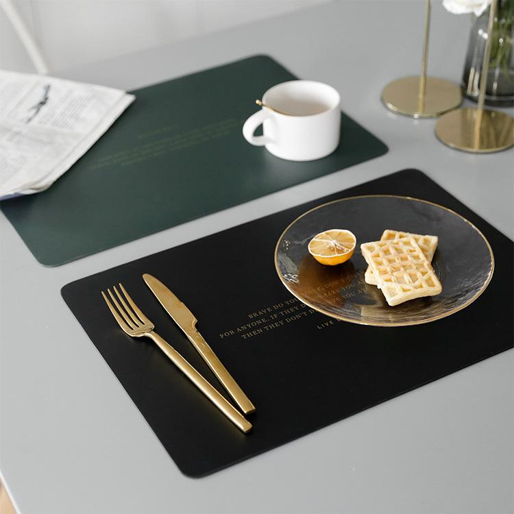 

Mats & Pads Simple Leather Texture Silicone Placemat Anti- Dish Pad Waterproof Oilproof Home Dining Table Mesa Protection