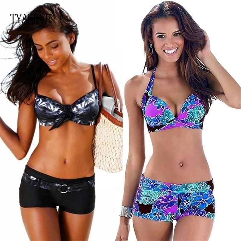 

Bikini Sexy Push Up Two Piece Swimsuits Plus Size Swimwear Women Brazilian Bathing Suit Shorts Sport Swimming Suit Tankini Y200319, Floral bikini