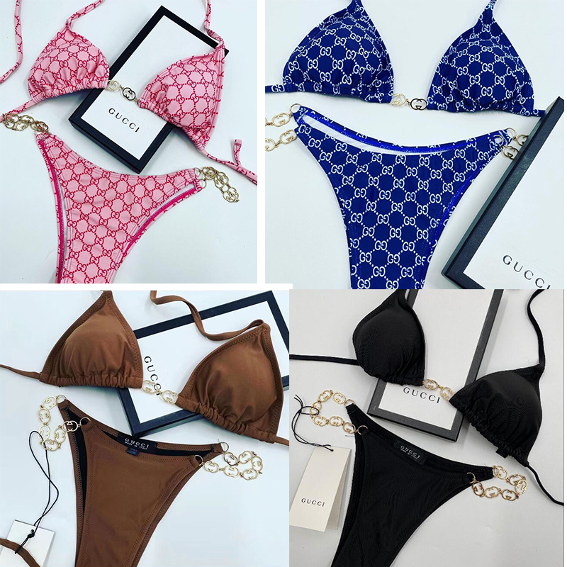 20ss Bikini Designers G Chain noir femmes maillots de bain bikini ensemble multicolores été heure plage maillots de bain vent maillots de bain