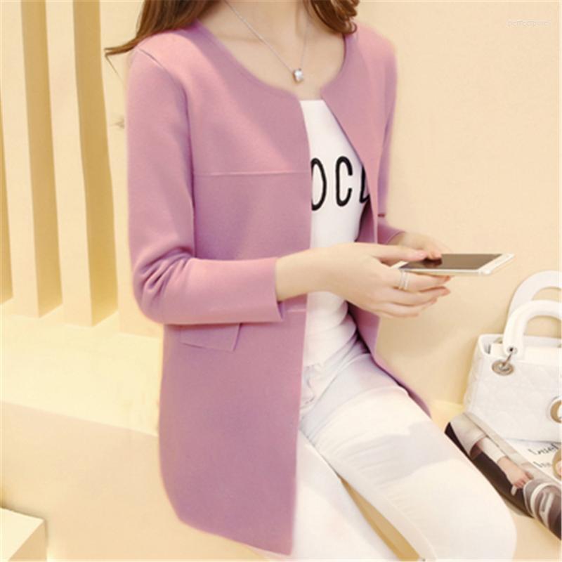 

Women' Knits & Tees Spring Autumn Women Knit Sweater Cardigan Coat Loose Large Size Long Female Shawl Outerwear 5 Colors Perf22, Black