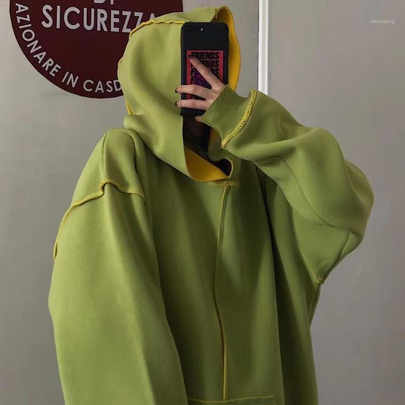 

Men's Hoodies & Sweatshirts 2022 Fashion Thicken Wear Two Colors On Both Sides Hooded Oversized Style Pullover 3 Color Coats, Black