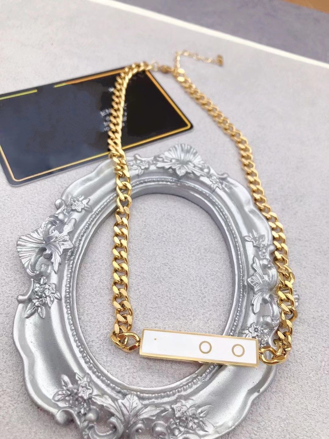 

Exaggerated trendy deluxe letter pendant extra thick choker necklace 316L Stainless Steel Gold silver rose filled love girls Women wholesale Christmas Jewelry
