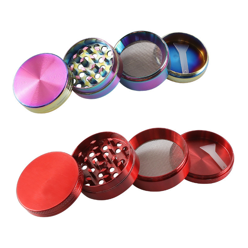

55mm zinc alloy grinders four layer Tobacco Smoking Herb Grinder seven colors