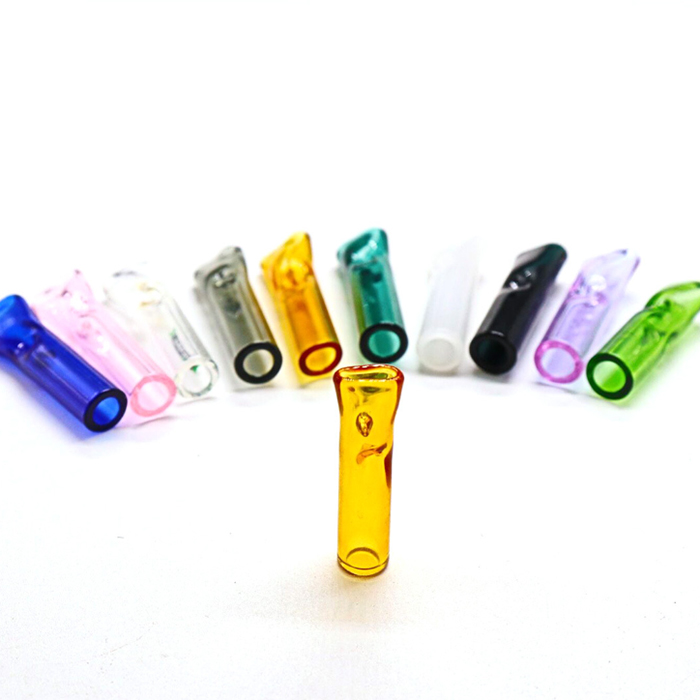 

Flat Round Mouth Glass Filter Tip Smoking Accessories Thick Pyrex Dry Herb Tobacco Cigarette Rolling Papers Holder Filters Tips