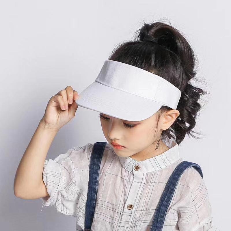 

Berets 2022 Sun Visor Hat Caps For Kids Children Protection Boys Girls Adjustable, White