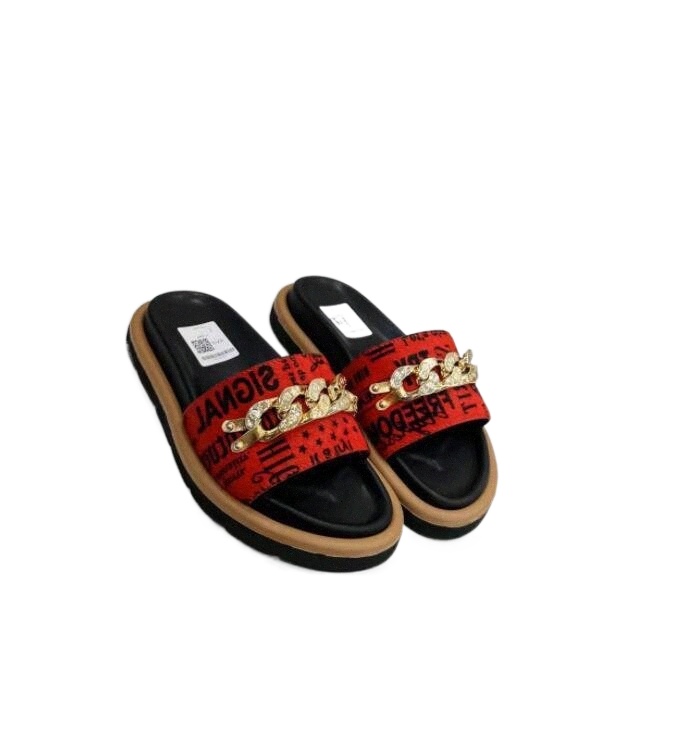 

2022 designers Sandals Waterfront Mules Slippers Horsehair Chain Sandals Serrated Outsole Red Gold Silver Multicolor Outdoor Beach Party, Color 7