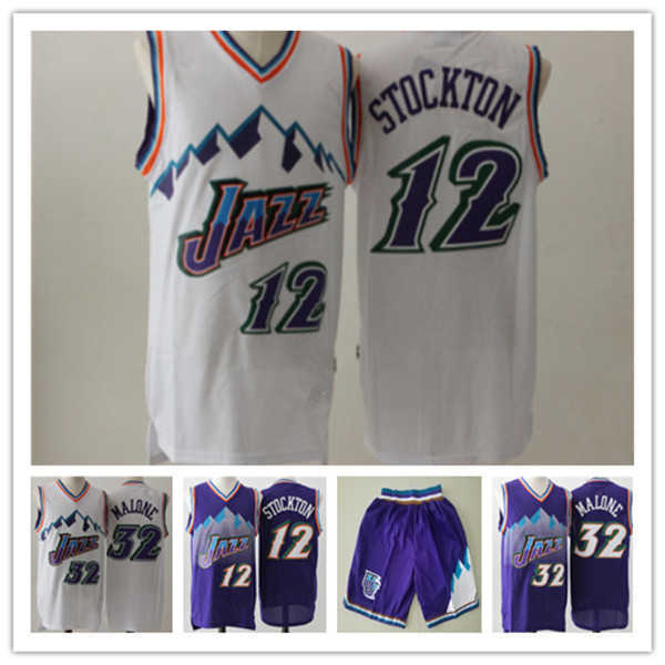 

Utah''Jazz''Men Jersey John 12 Stockton Karl 32 Malone Donovan 45 Mitchell Basketball Jerseys Basketball Shorts purple white, Color