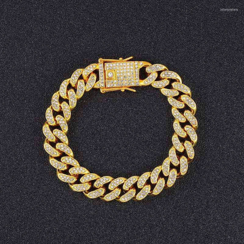 

Link Chain Trendy Iced Out Cuban Men Bracelet Classic Hip Hop For Women Jewelry Gift Hand Bracelets Male Inte22LinkLink