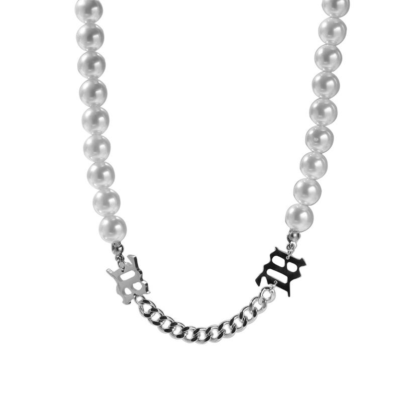 

Pendant Necklaces Hip Hop 10mm Natural Pearl Beaded Link Chain Pendants Necklace For Women Men Rapper JewelryPendant