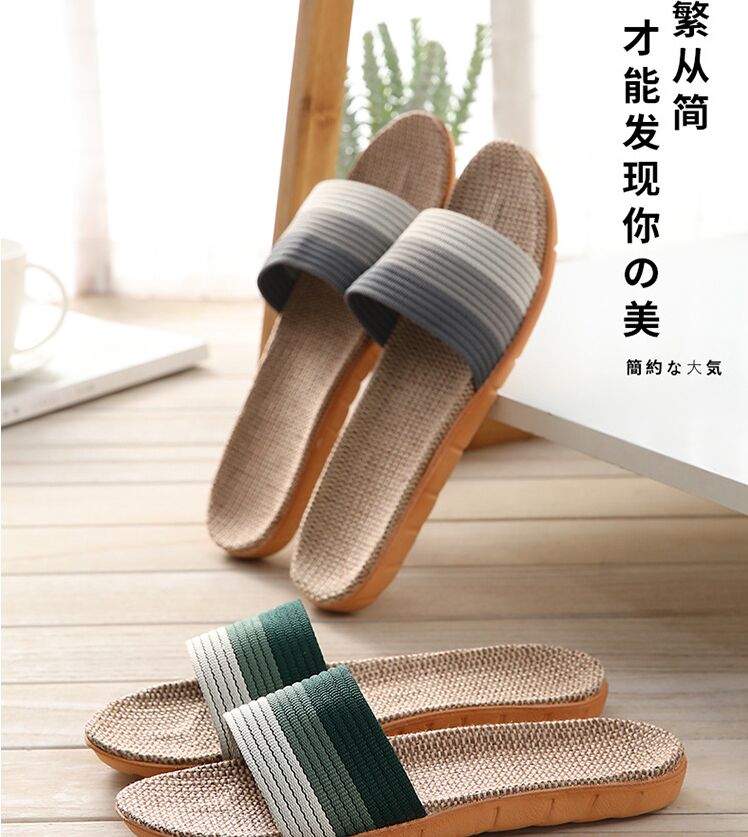 Hemp slippers new summer women's home fashion indoor non slip silent lovers