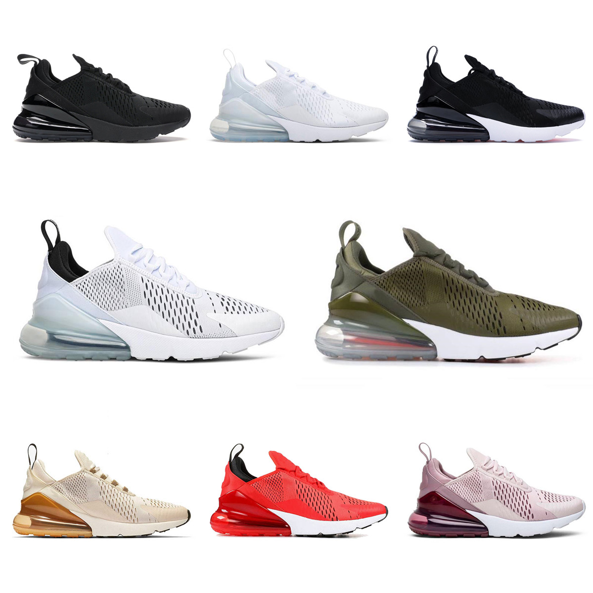 

270 Mens Women Running Sports Shoes Black Gold Triple White Guava Ice Barely Rose BE True Platinum Volt Dusty Cactus 27C Trainers Sneakers, Please contact us