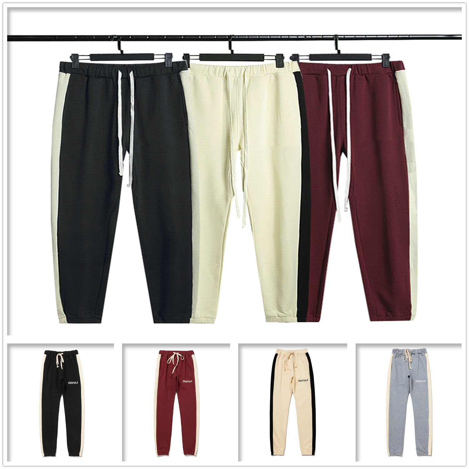 

Men reflective Pants Tech Fleeces Sweatpants women casual pants striped cuffed laser three-dimensional silicone letters high street tide brand loose A01, 1pcs button