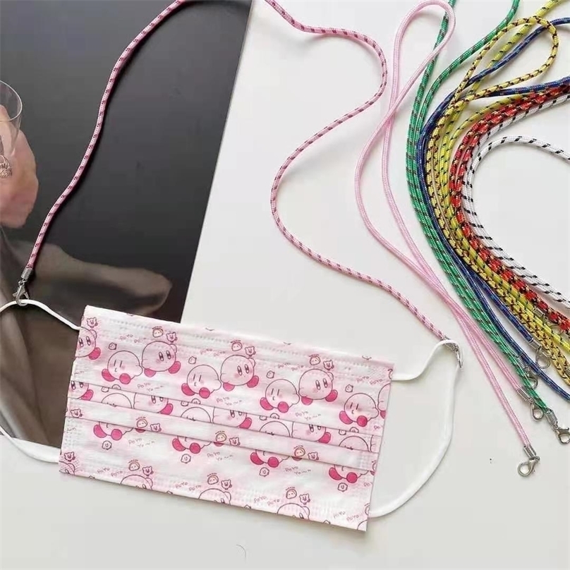 

Simple Personality Candy Color Nylon Lanyard Glasses Chain Mask Belt 220726