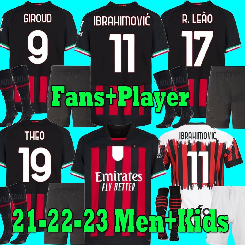 

21 22 23 IBRAHIMOVIC soccer jersey GIROUD KESSIE football shirt 2022 2023 TONALI Camiseta de futbol THEO BRAHIM R.LEAO Fourth 4th Ac Milans, Ac home